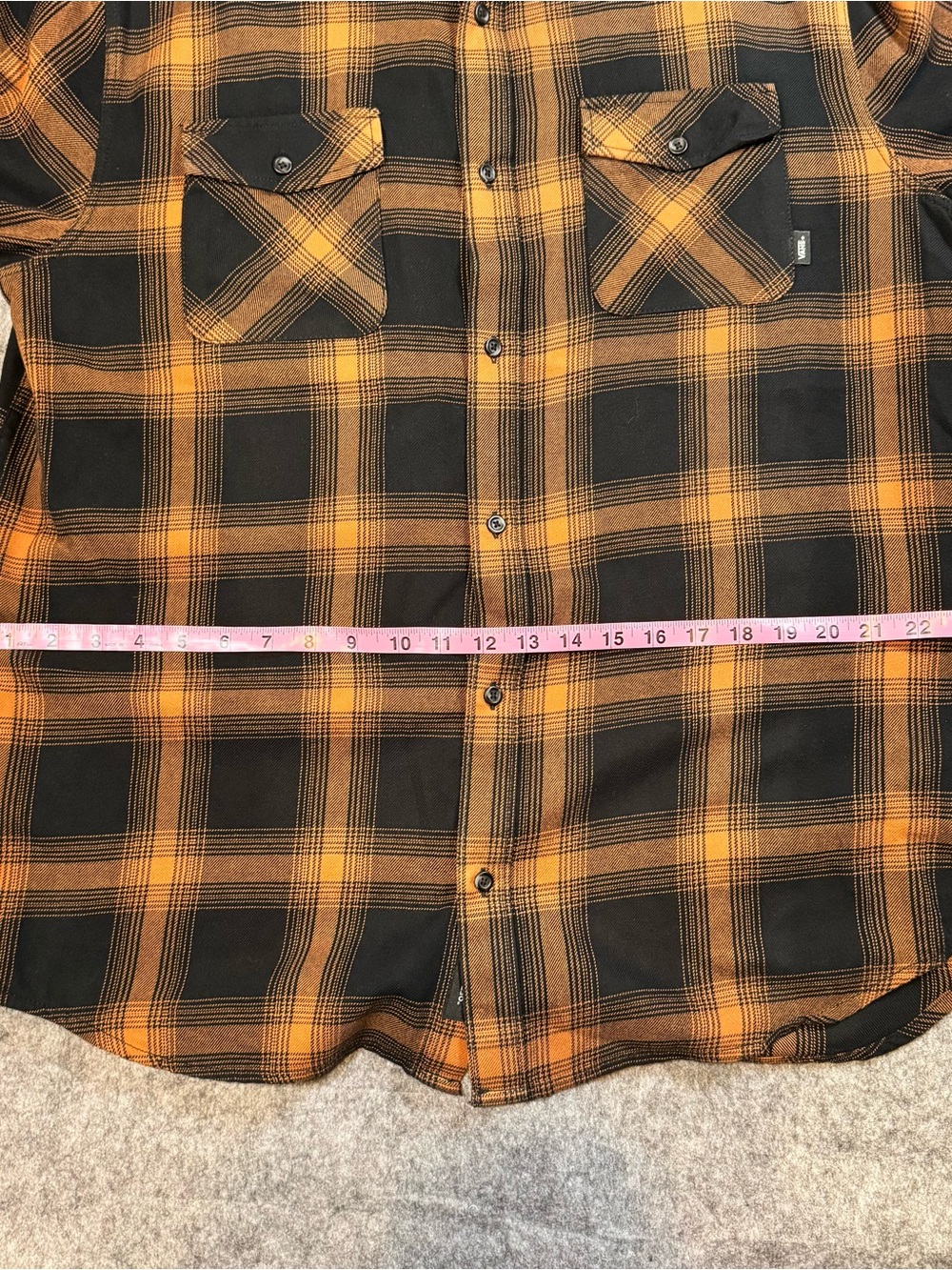 Vans Monterey III Plaid Flannel Shirt Black Orange Men’s XL - Picture 12 of 14